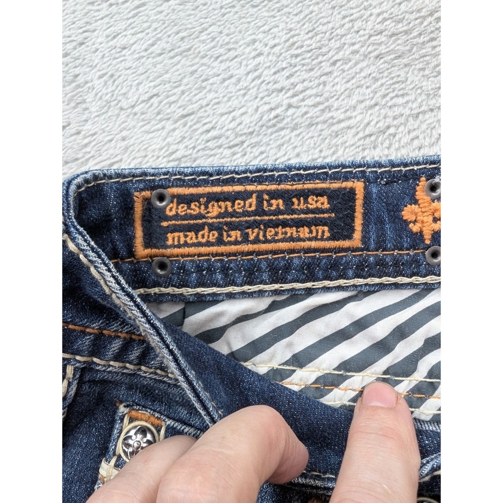 Rock Revival Womens Bootcut Jeans Blue Medium Wash Denim Embroidered Studded - Picture 9 of 16